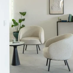 Made in Meubles Fauteuil<Fauteuil en tissu écru confort Orenzo