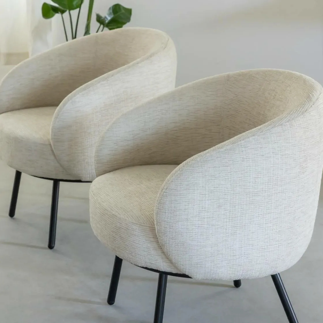 Made in Meubles Fauteuil<Fauteuil en tissu écru confort Orenzo