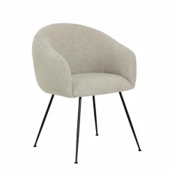 Made in Meubles Fauteuil<Fauteuil en tissu écru et pieds en métal Sandy