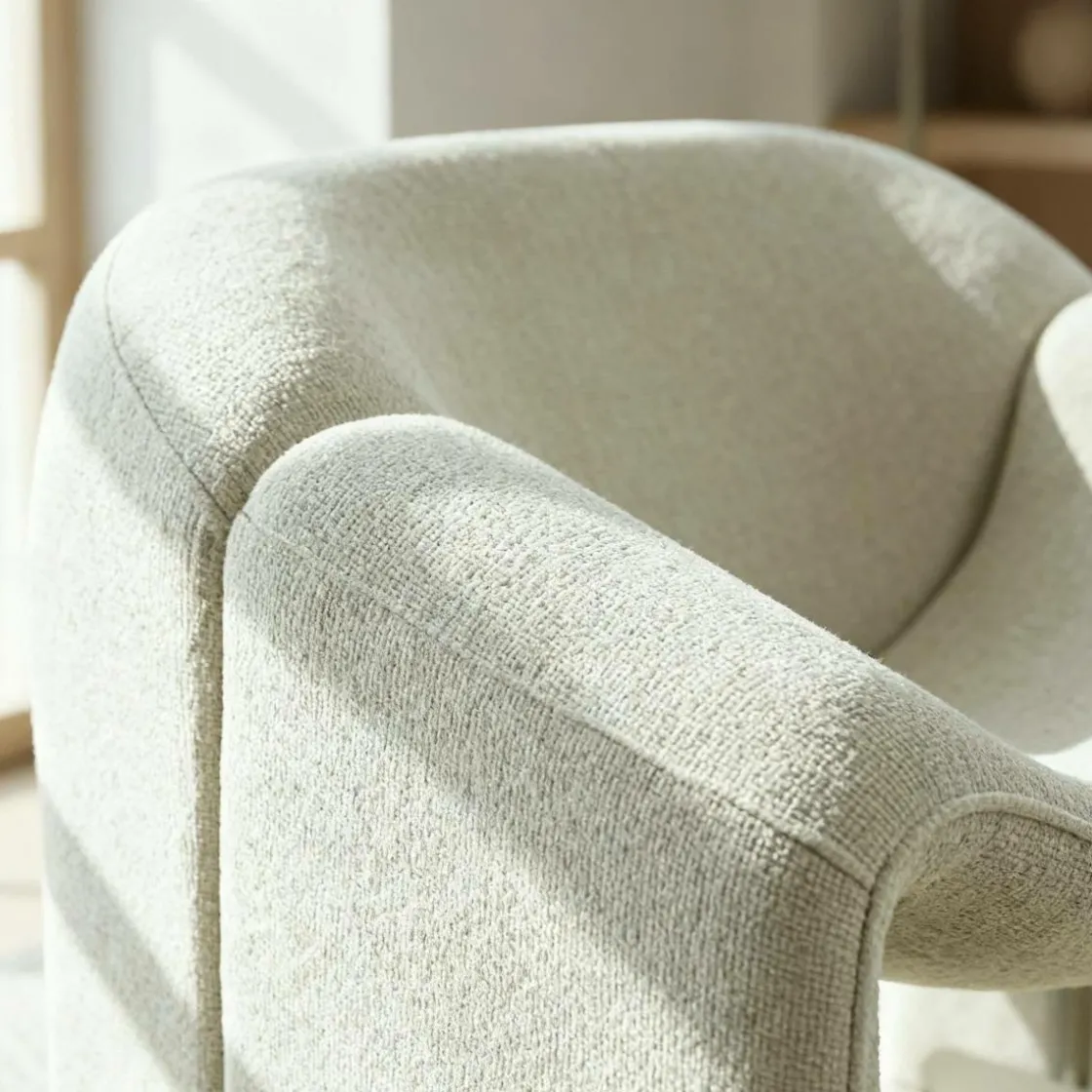 Made in Meubles Fauteuil<Fauteuil en tissu écru Théa