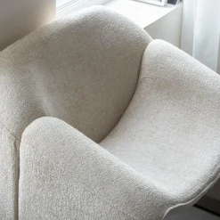 Made in Meubles Fauteuil<Fauteuil en tissu écru Théa