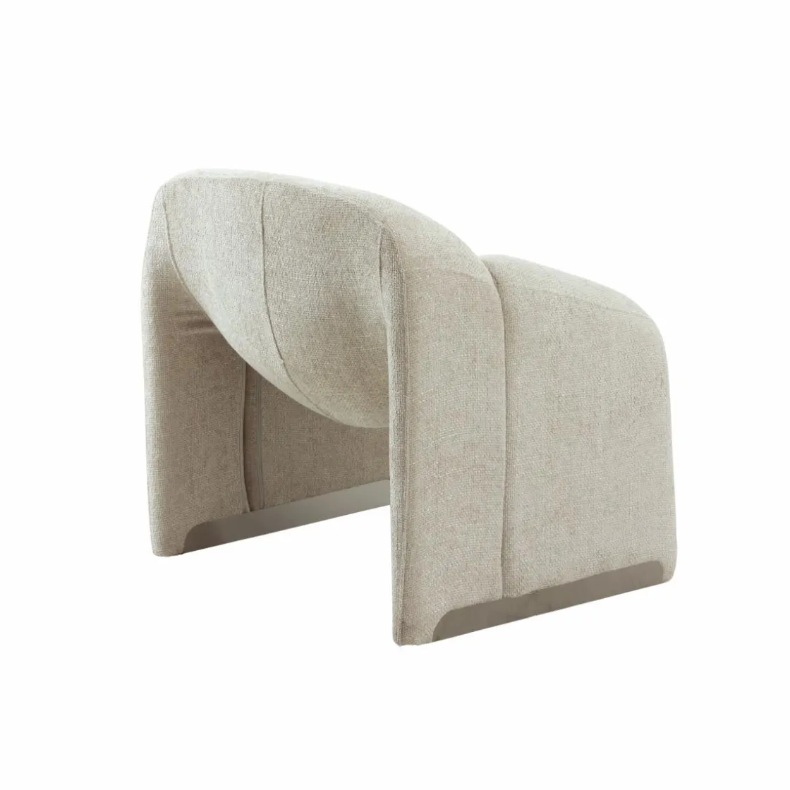 Made in Meubles Fauteuil<Fauteuil en tissu écru Théa