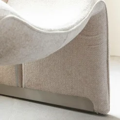 Made in Meubles Fauteuil<Fauteuil en tissu écru Théa