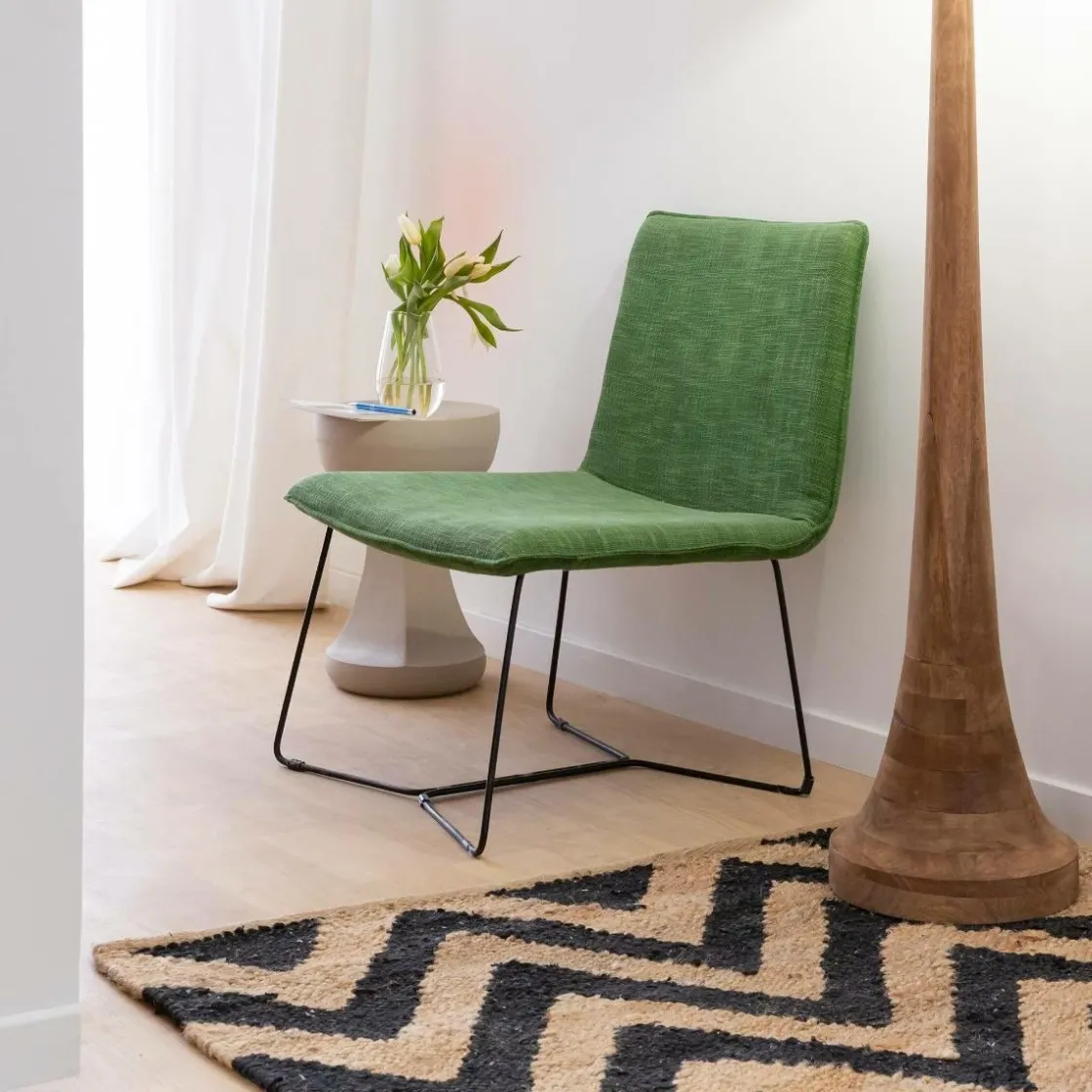 Made in Meubles Fauteuil<Fauteuil en tissu et métal Isaure