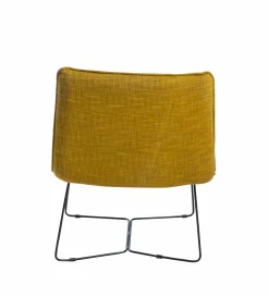 Made in Meubles Fauteuil<Fauteuil en tissu jaune et métal Isaure