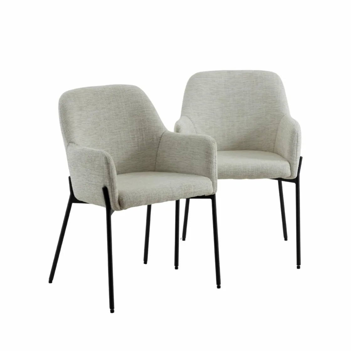 Made in Meubles Chaise<Fauteuil en tissu sable Aëlys (lot de 2)