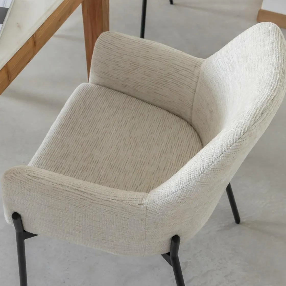 Made in Meubles Chaise<Fauteuil en tissu sable Aëlys (lot de 2)