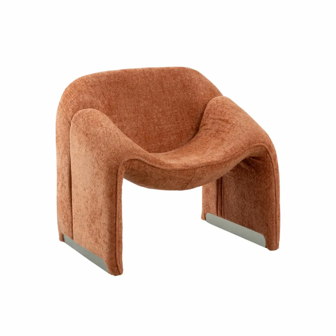 Made in Meubles Fauteuil<Fauteuil en tissu terracotta Théa
