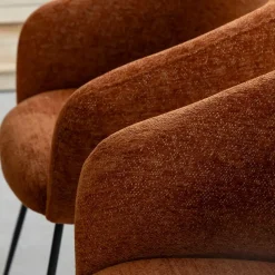 Made in Meubles Fauteuil<Fauteuil en tissu terracotta et pieds en métal Sandy