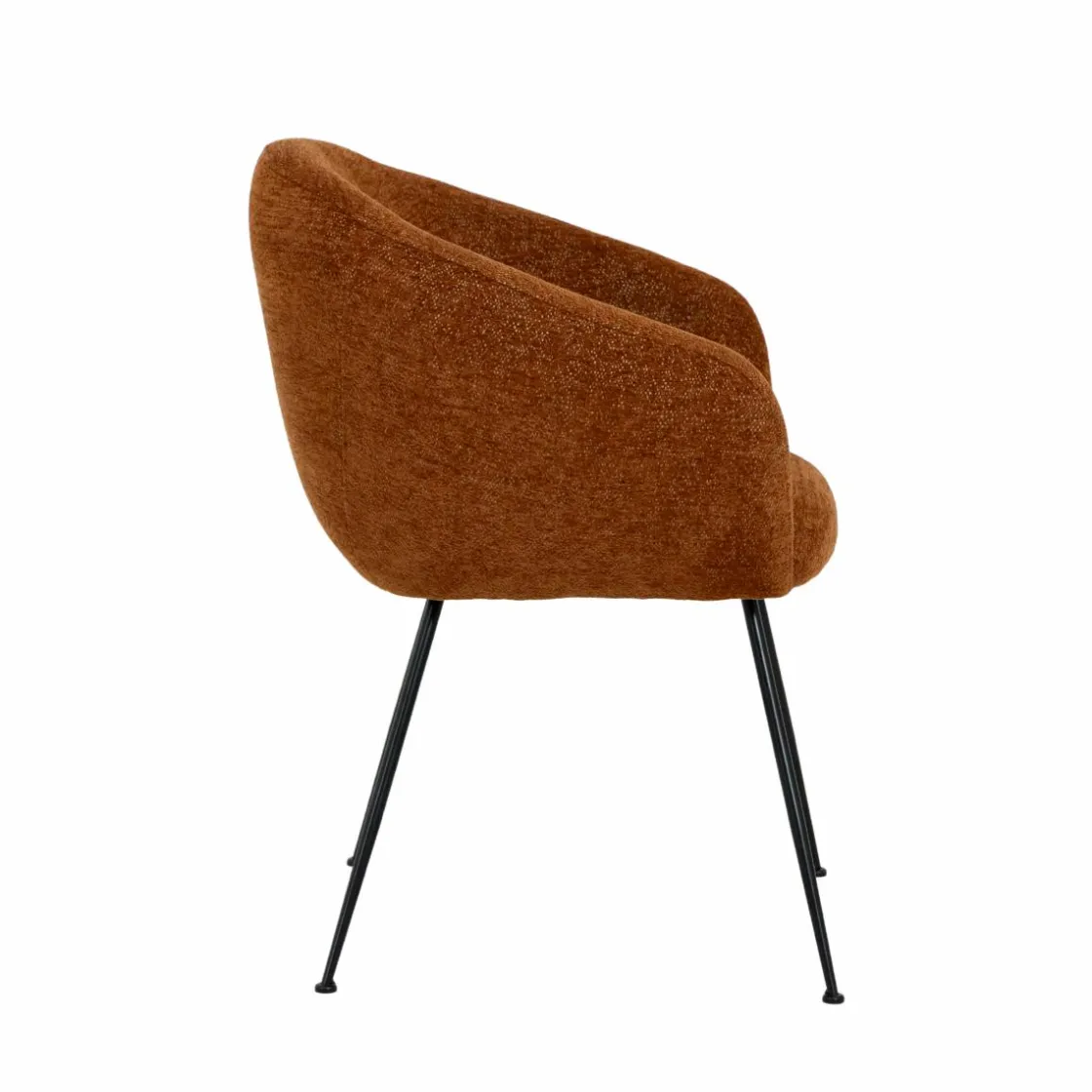 Made in Meubles Fauteuil<Fauteuil en tissu terracotta et pieds en métal Sandy