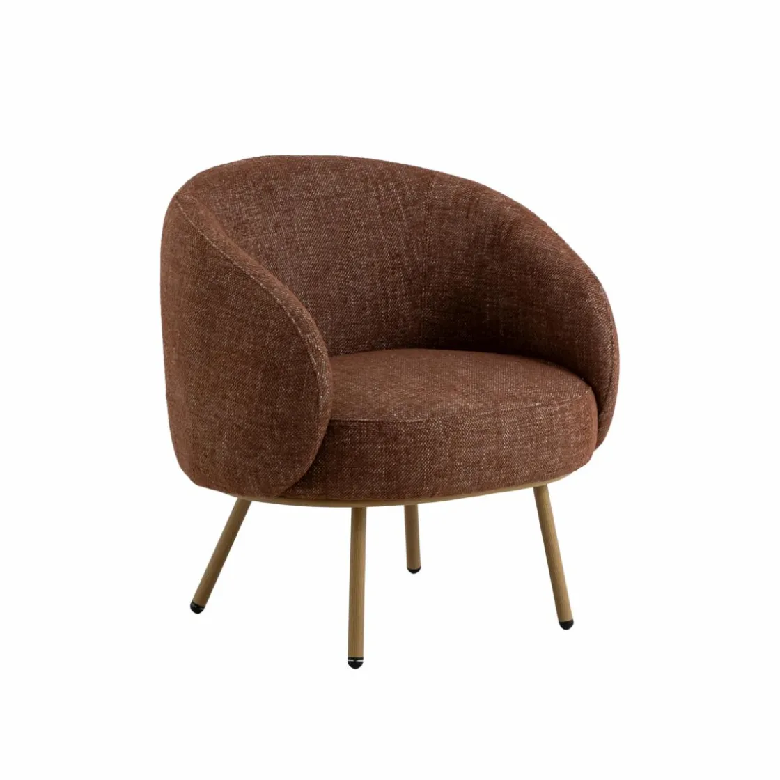 Made in Meubles Fauteuil<Fauteuil en tissu terracotta confort Orenzo