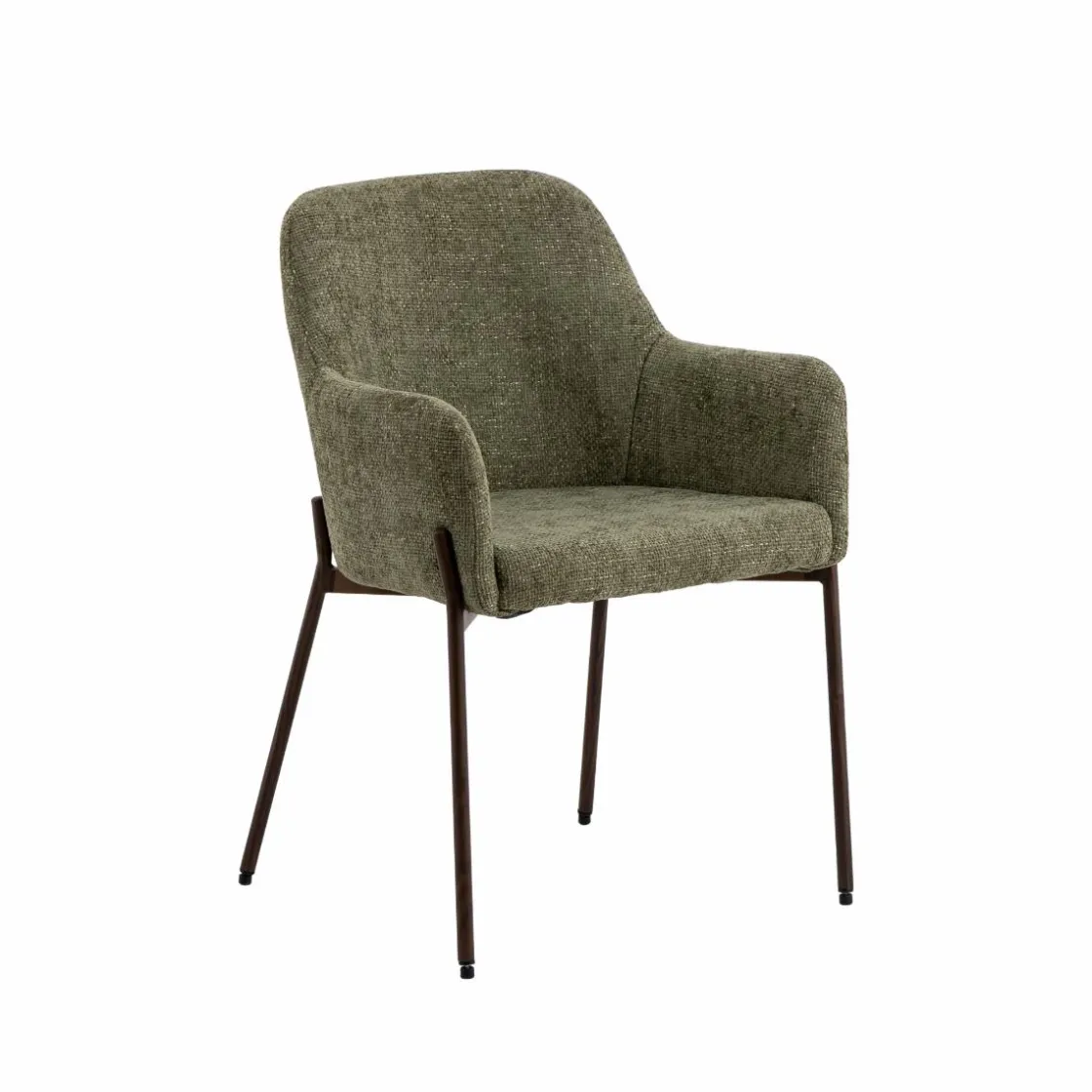 Made in Meubles Chaise<Fauteuil en tissu vert Aëlys (lot de 2)