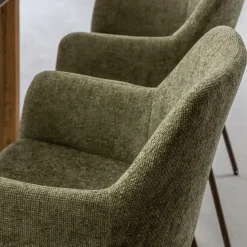 Made in Meubles Chaise<Fauteuil en tissu vert Aëlys (lot de 2)