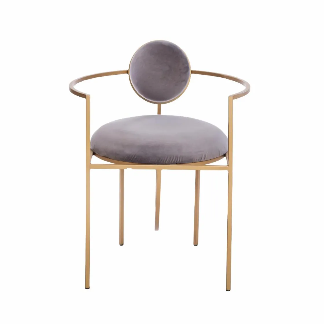 Made in Meubles Fauteuil<Fauteuil en velours et métal doré Albin