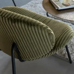 Made in Meubles Fauteuil<Fauteuil en velours vert Dorian