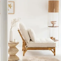 Made in Meubles Fauteuil<Fauteuil futon en rotin 1 place Elisa