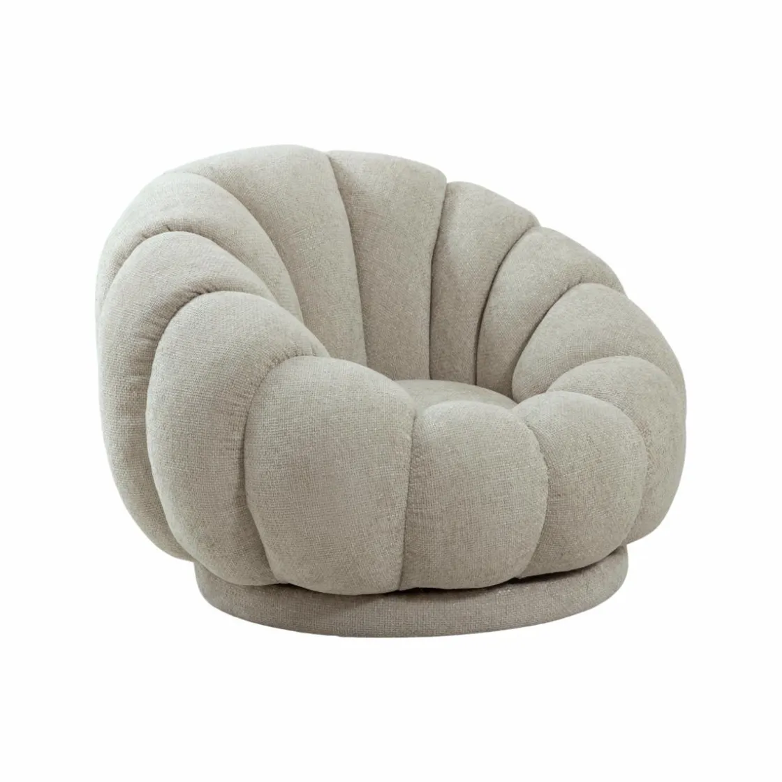 Made in Meubles Fauteuil<Fauteuil nuage en tissu écru Héléna
