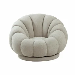 Made in Meubles Fauteuil<Fauteuil nuage en tissu écru Héléna