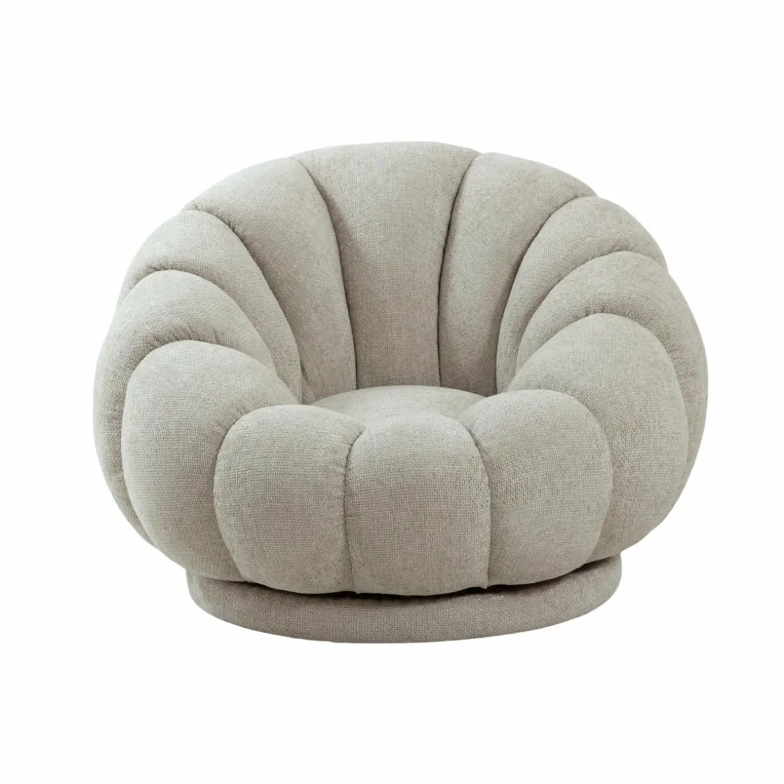 Made in Meubles Fauteuil<Fauteuil nuage en tissu écru Héléna