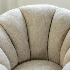 Made in Meubles Fauteuil<Fauteuil nuage en tissu écru Héléna