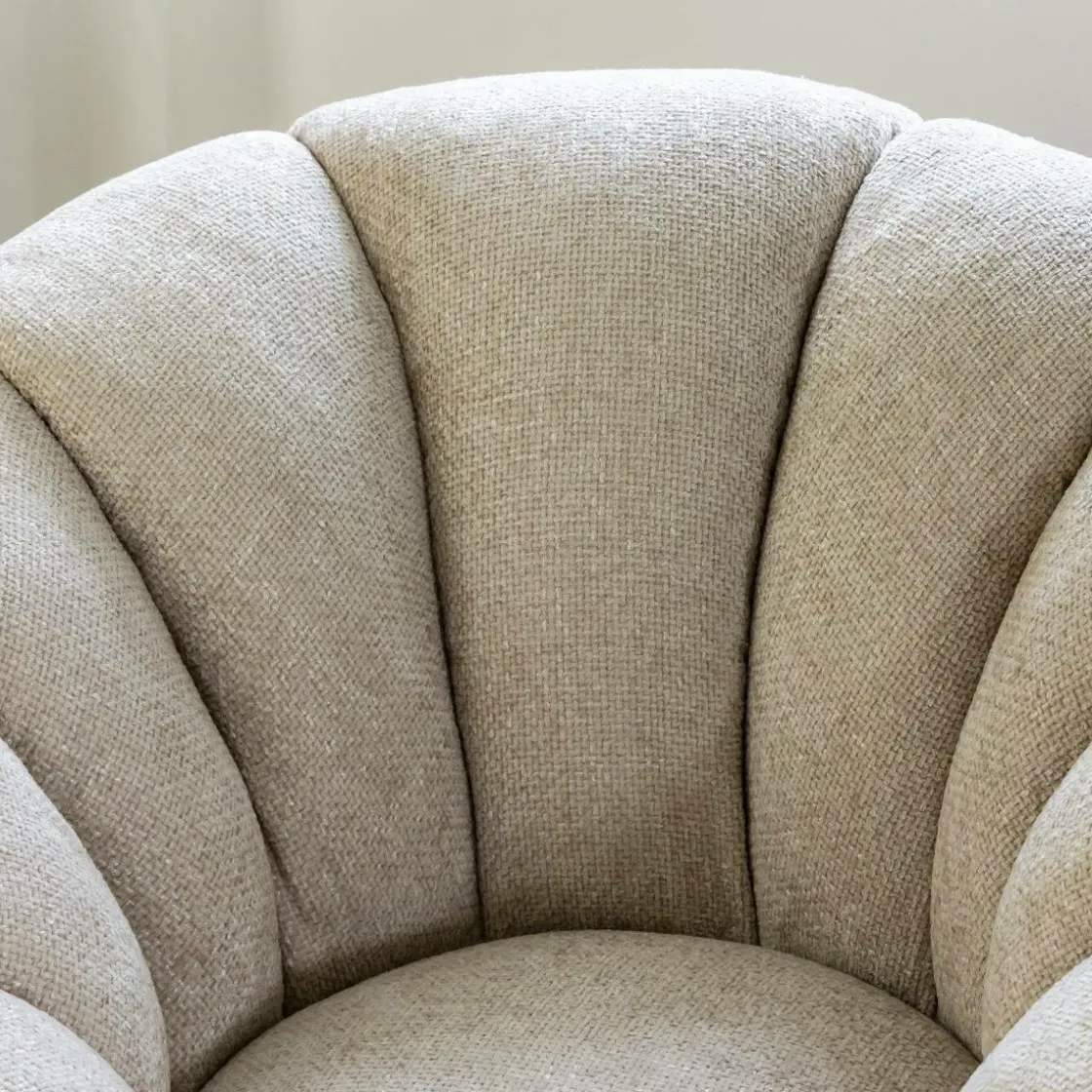 Made in Meubles Fauteuil<Fauteuil nuage en tissu écru Héléna