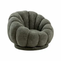 Made in Meubles Fauteuil<Fauteuil nuage en tissu vert gris Héléna