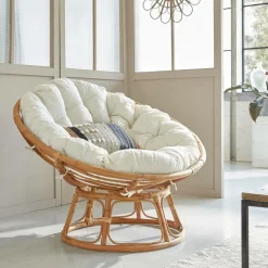 Made in Meubles Fauteuil<Fauteuil papasan en rotin avec coussin Rattan
