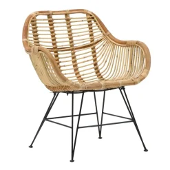Made in Meubles Fauteuil<Fauteuil rotin pieds compas Rattan