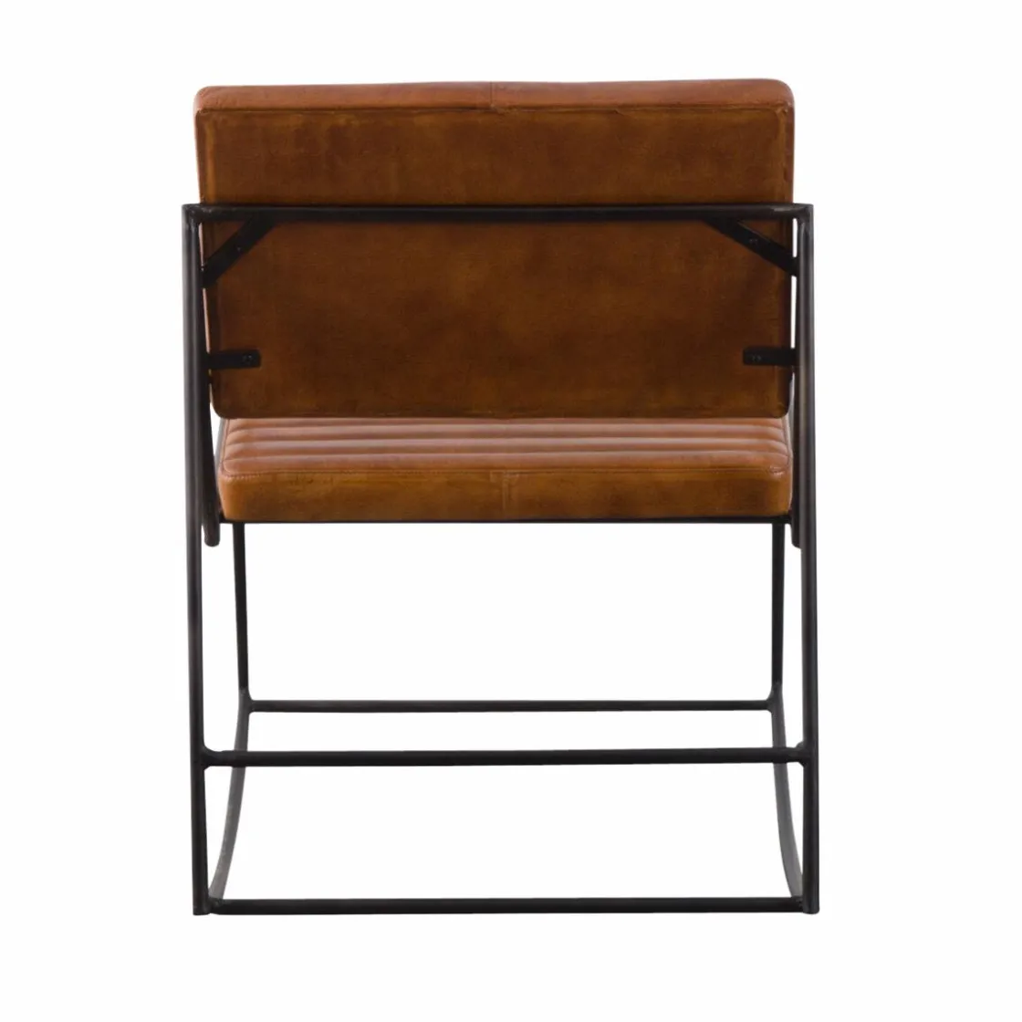 Made in Meubles Fauteuil<Fauteuil vintage en cuir marron Porto
