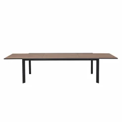 Made in Meubles Table De Jardin<Grande table de jardin en aluminium gris et effet bois Ayden