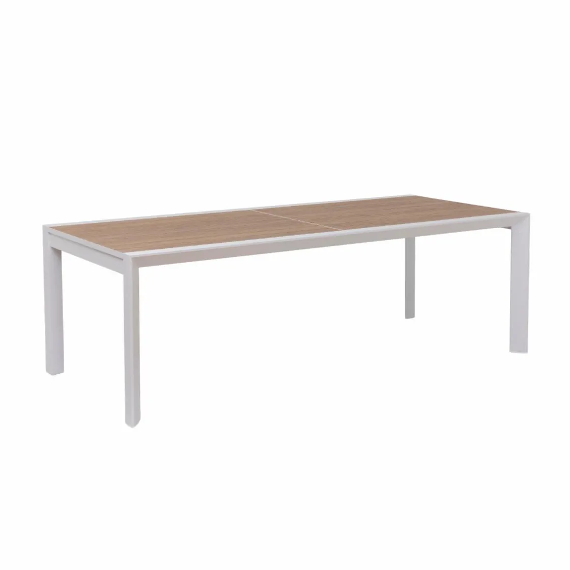 Made in Meubles Table De Jardin<Grande table de jardin en aluminium blanc et effet bois Ayden