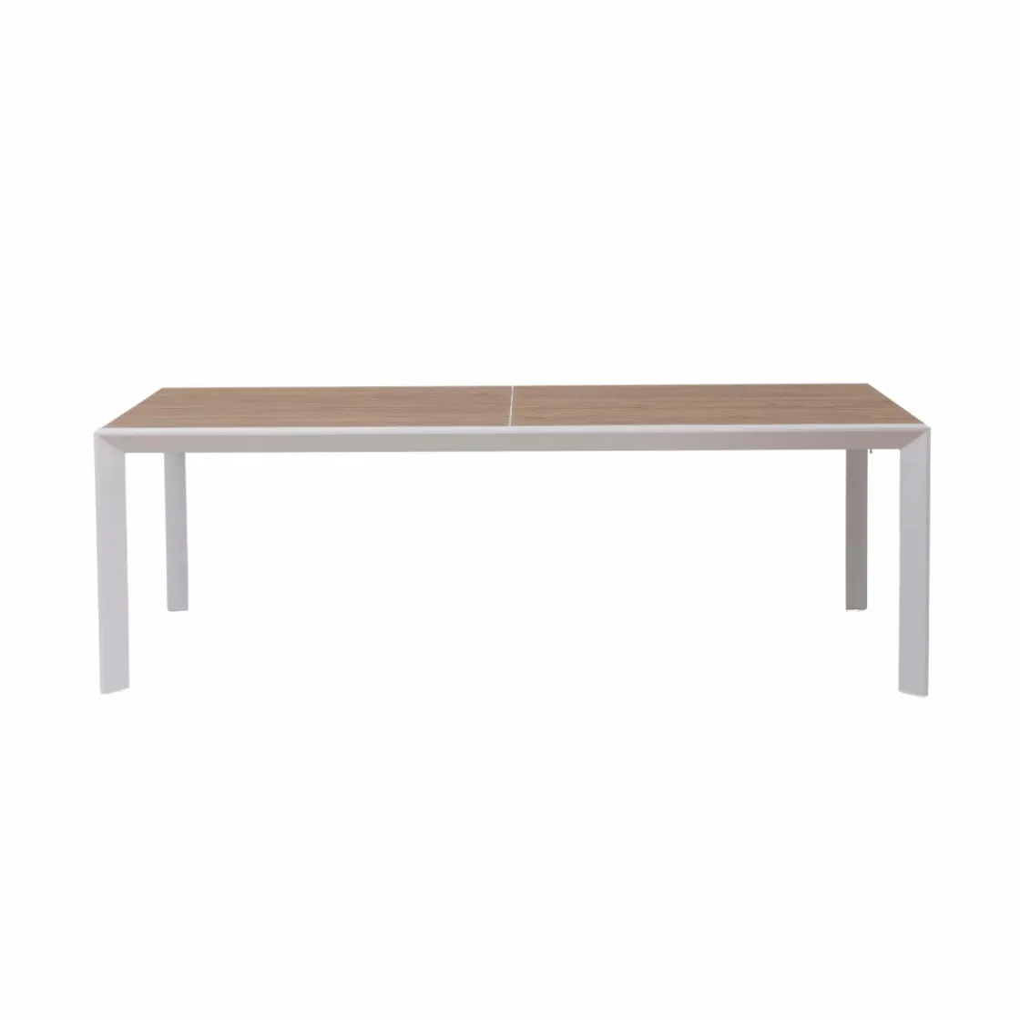 Made in Meubles Table De Jardin<Grande table de jardin en aluminium blanc et effet bois Ayden