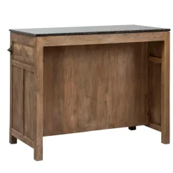 Made in Meubles Meuble Bas|Ilot Central<Ilot central en bois de manguier et plateau en marbre Paul