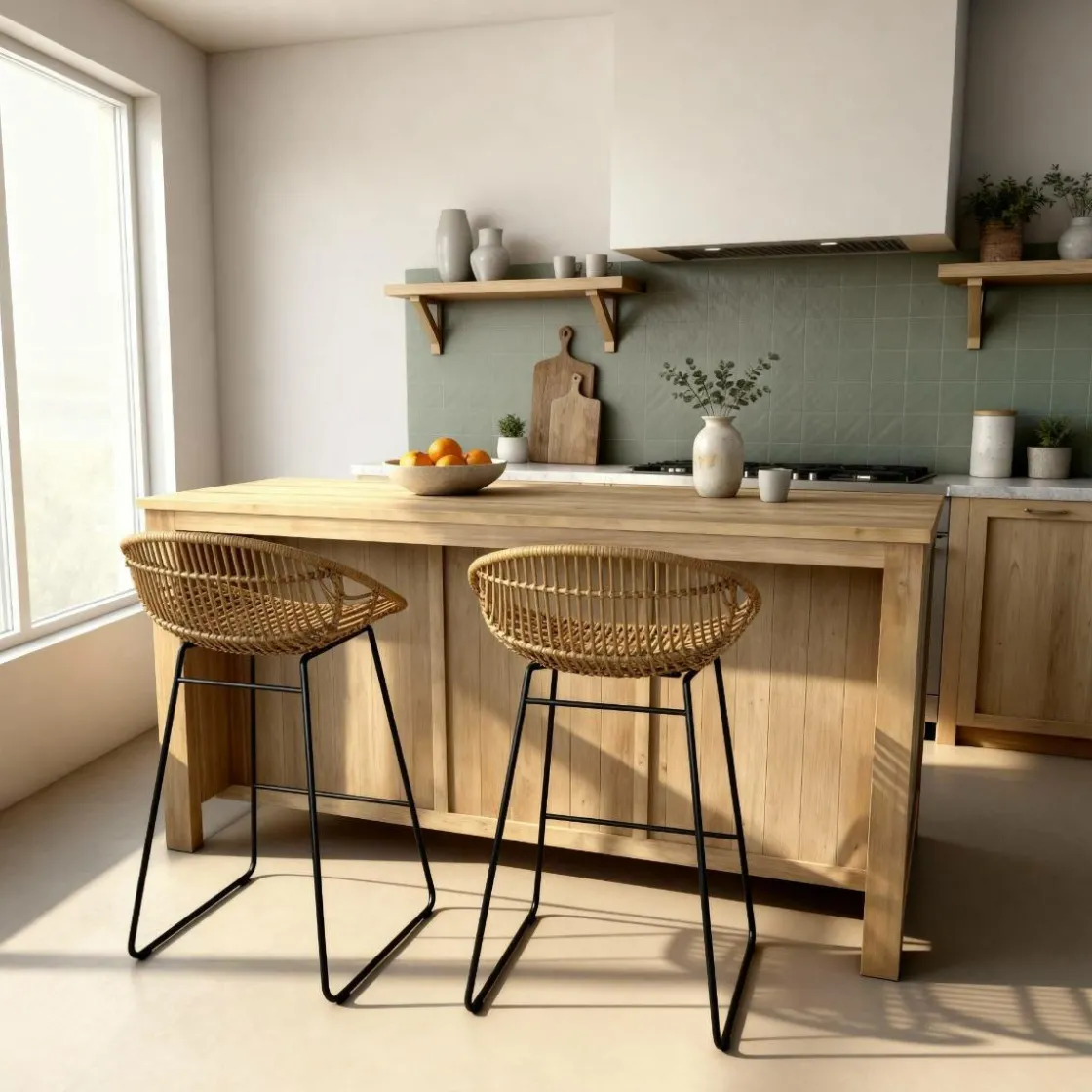 Made in Meubles Meuble Bas|Ilot Central<Ilot central en bois recyclé Garance