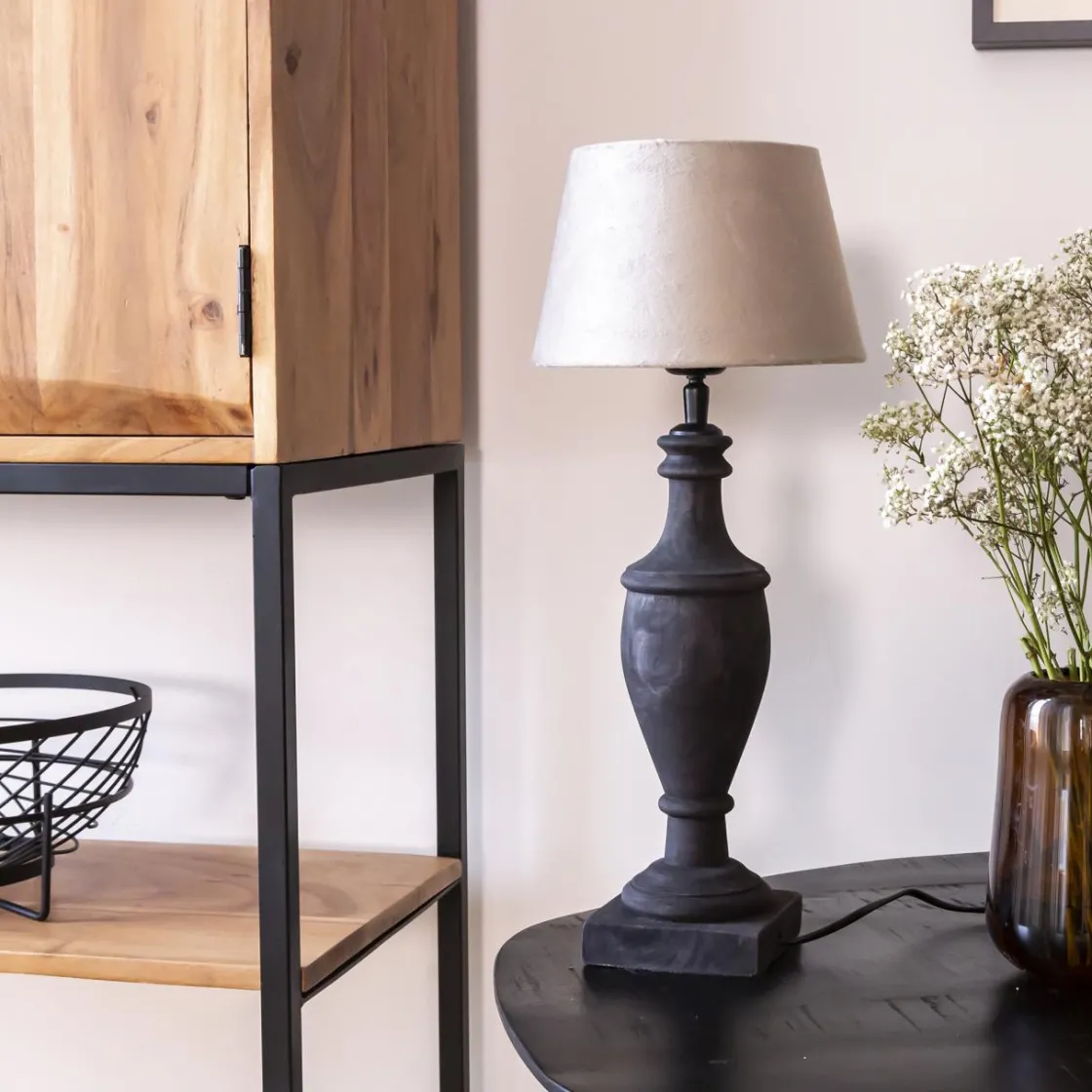 Made in Meubles Lampe À Poser<Lampe à poser en bois de manguier Will