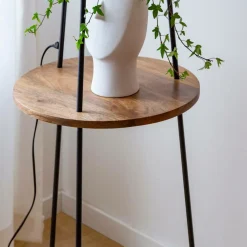 Made in Meubles Lampe Sur Pied<Lampe sur pied avec tablette en jute Odessa