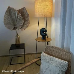 Made in Meubles Lampe Sur Pied<Lampe sur pied avec tablette en jute Odessa