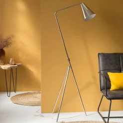 Made in Meubles Lampe Sur Pied<Lampe sur pied design métal gris Aude
