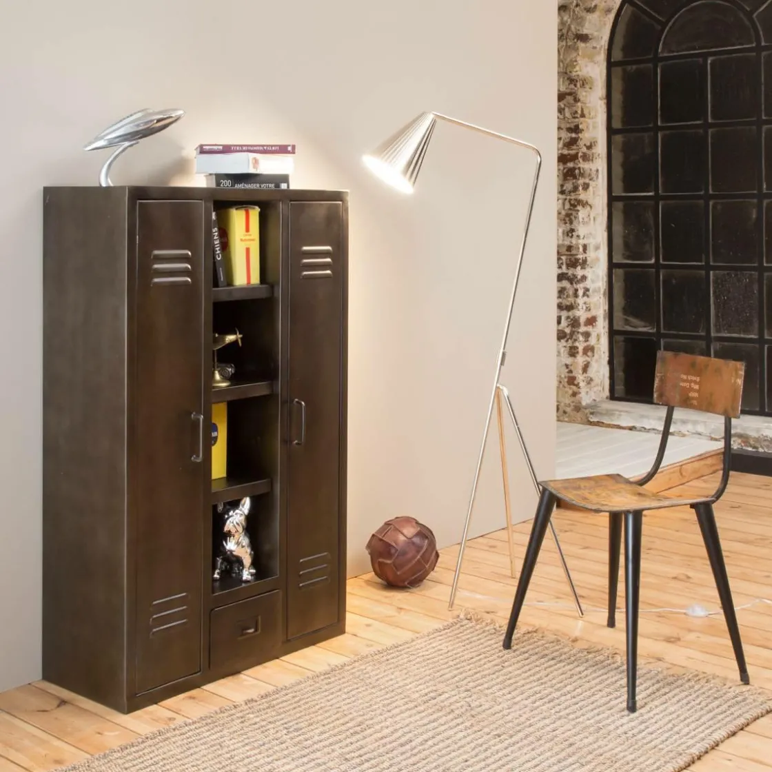 Made in Meubles Lampe Sur Pied<Lampe sur pied design métal gris Aude