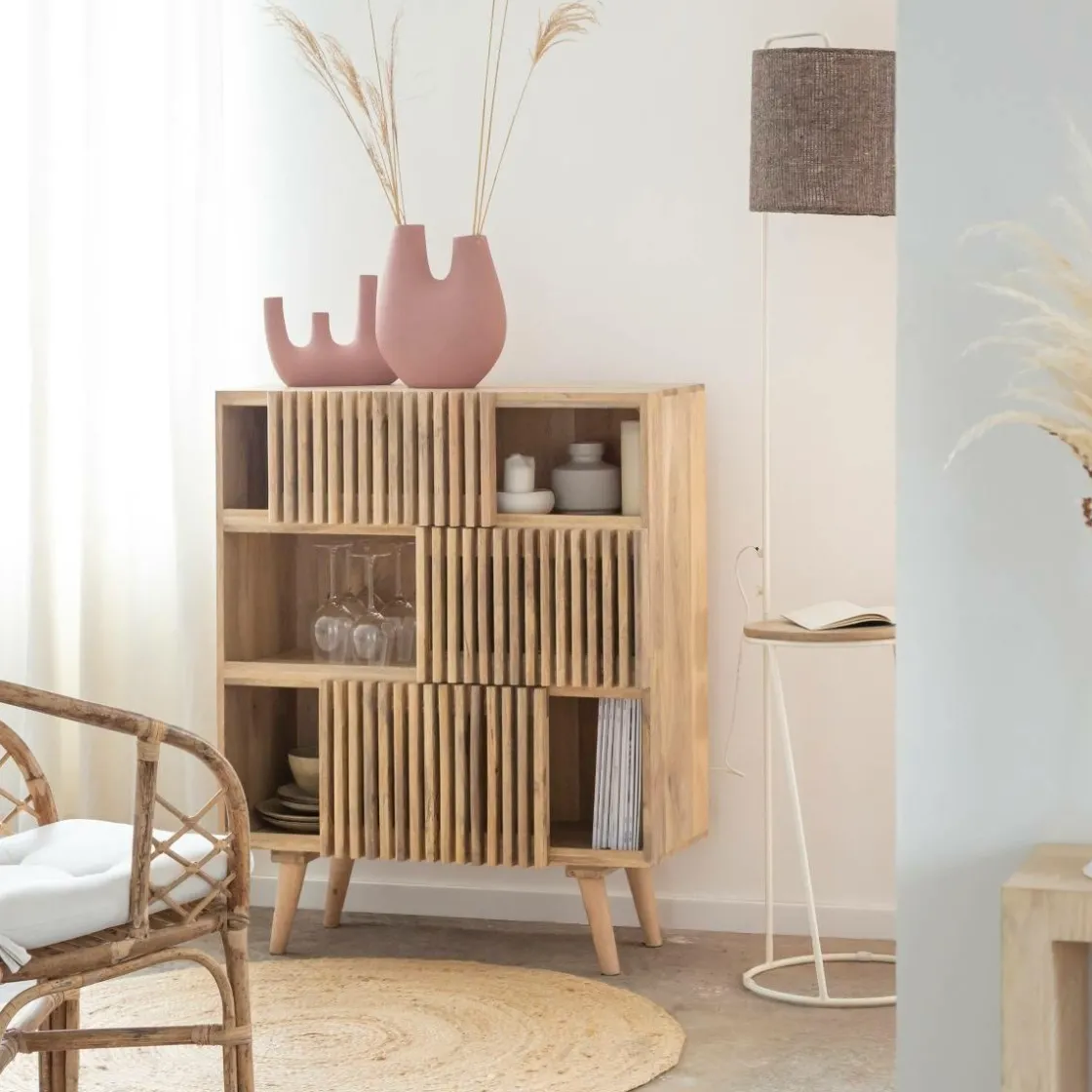 Made in Meubles Lampe Sur Pied<Lampe sur pied en métal et en jute Rosanne