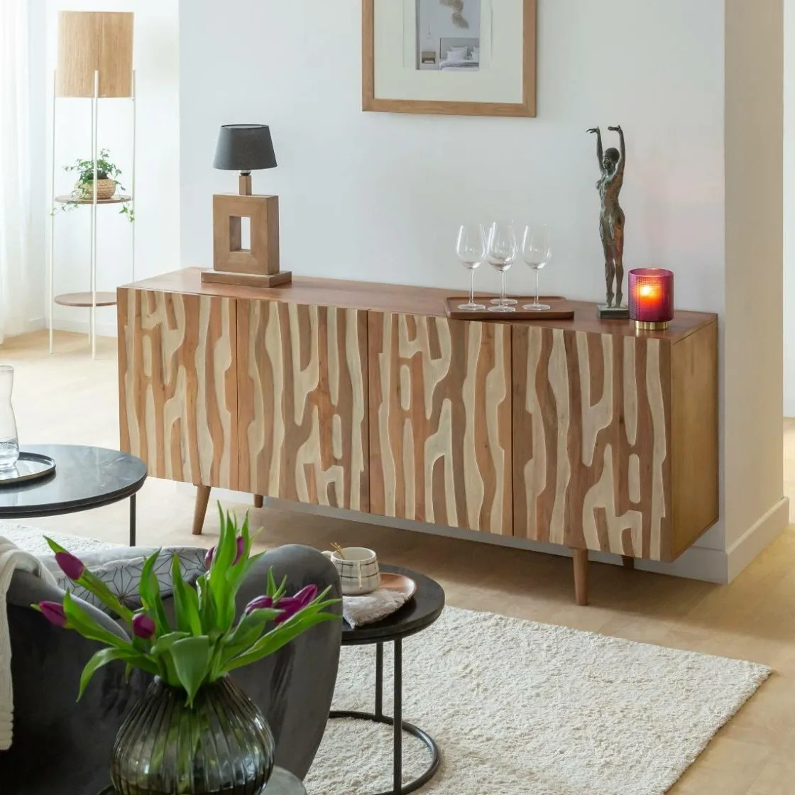 Made in Meubles Lampe Sur Pied<Lampe sur pied en métal et jute Estelle