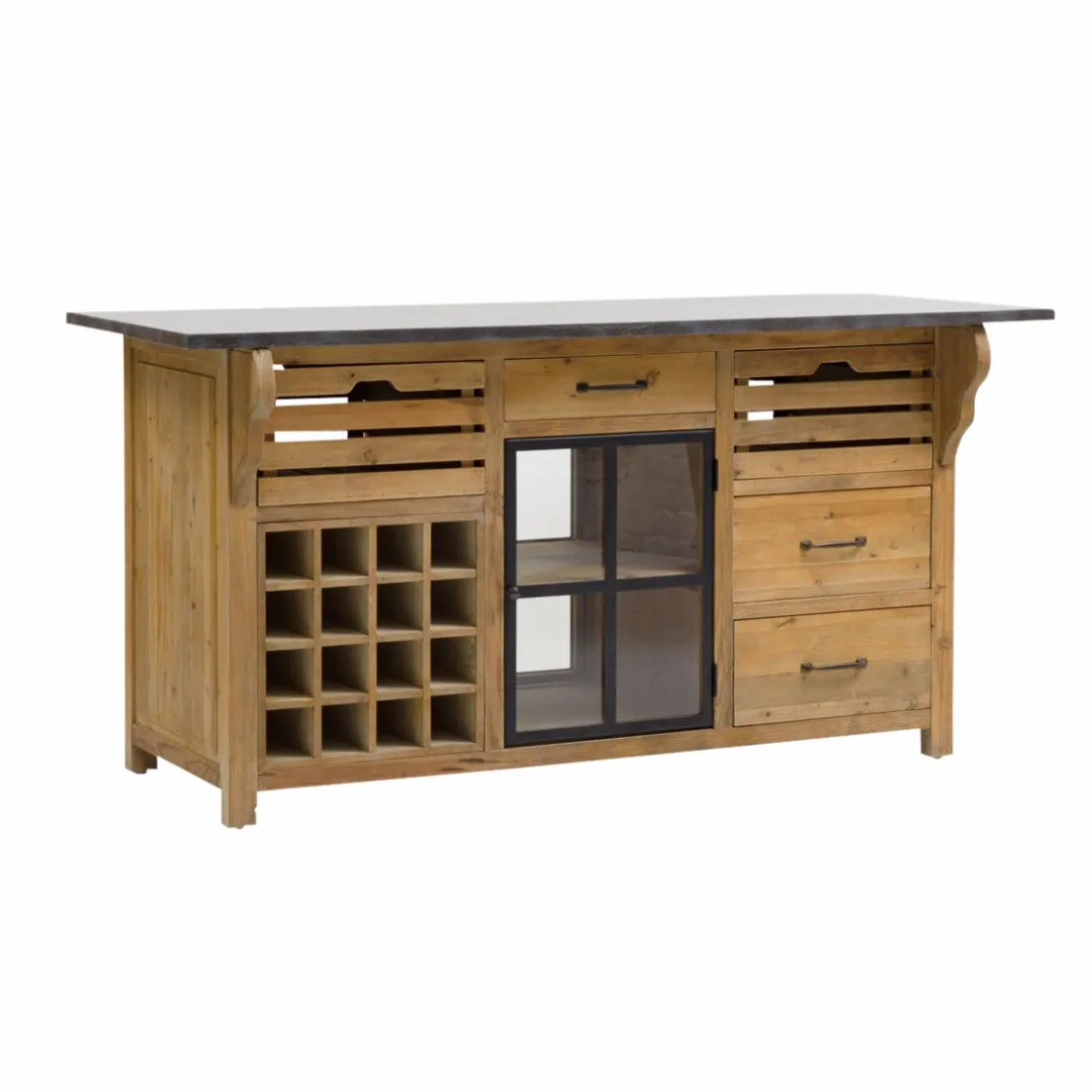 Made in Meubles Meuble Bas|Ilot Central<Îlot central en bois recyclé Champêtre