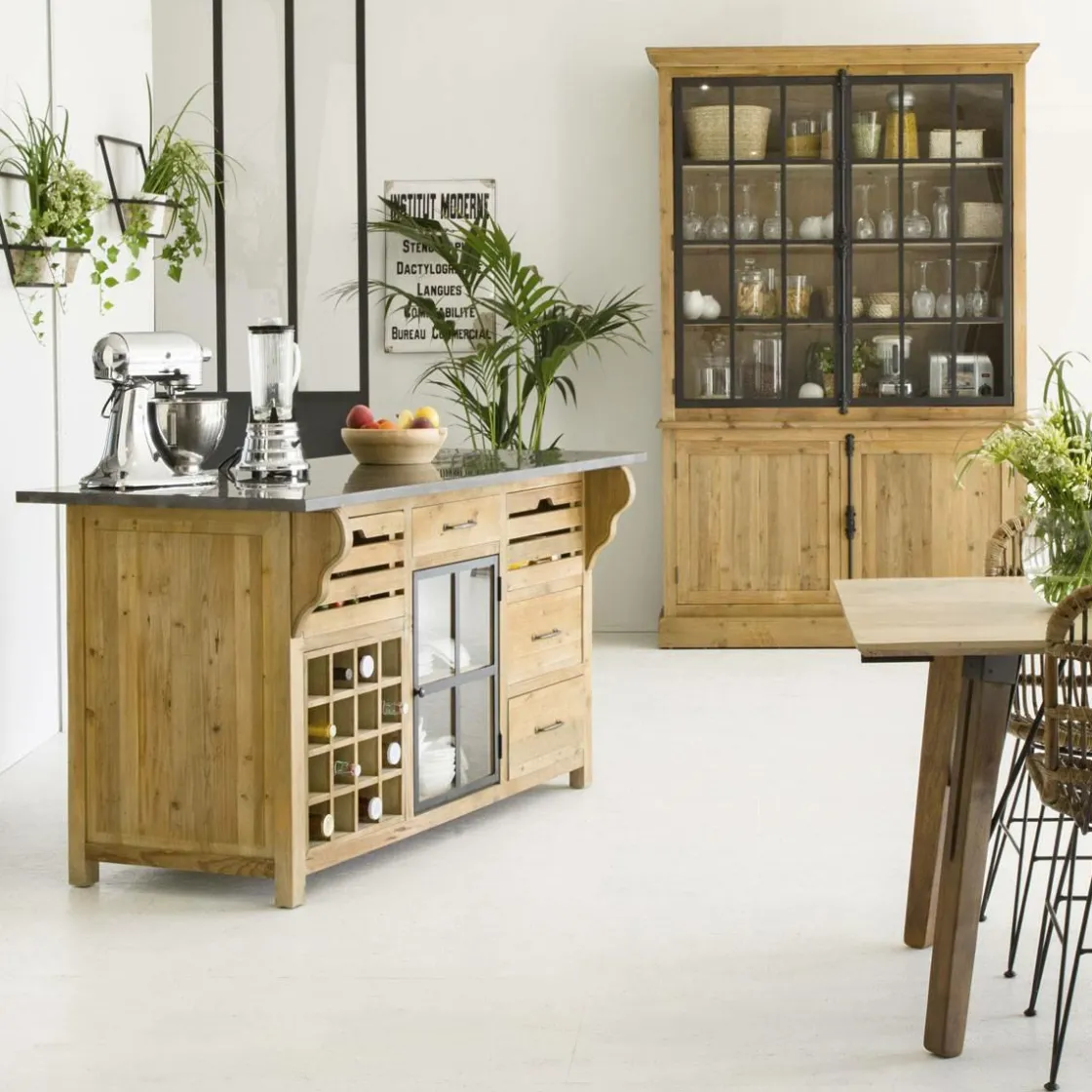 Made in Meubles Meuble Bas|Ilot Central<Îlot central en bois recyclé Champêtre