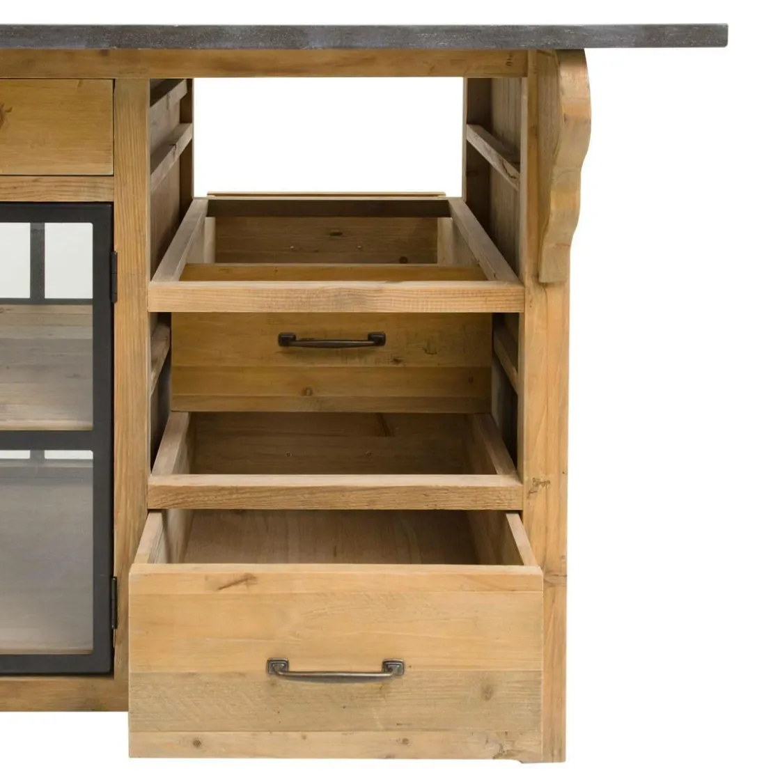 Made in Meubles Meuble Bas|Ilot Central<Îlot central en bois recyclé Champêtre