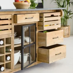 Made in Meubles Meuble Bas|Ilot Central<Îlot central en bois recyclé Champêtre
