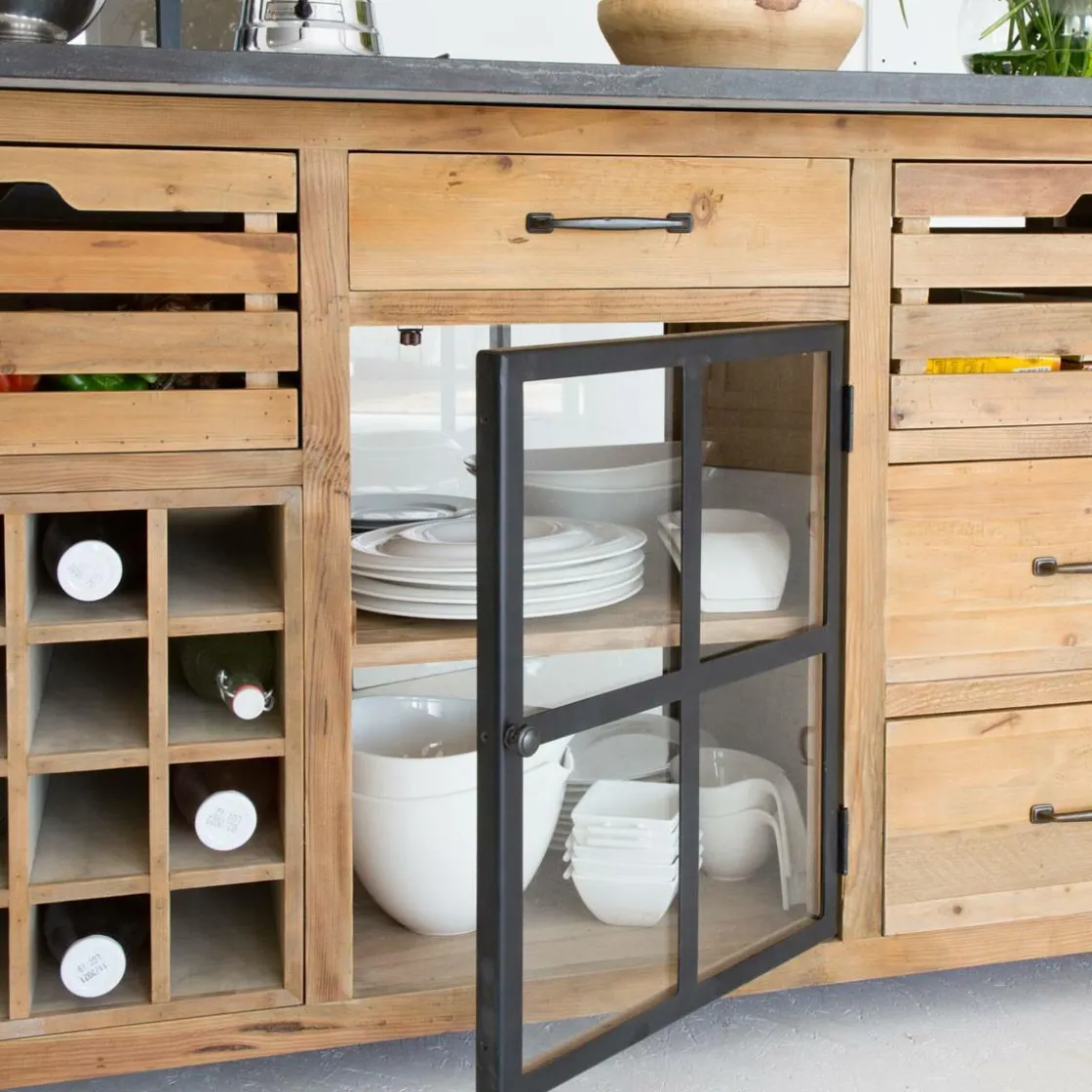 Made in Meubles Meuble Bas|Ilot Central<Îlot central en bois recyclé Champêtre