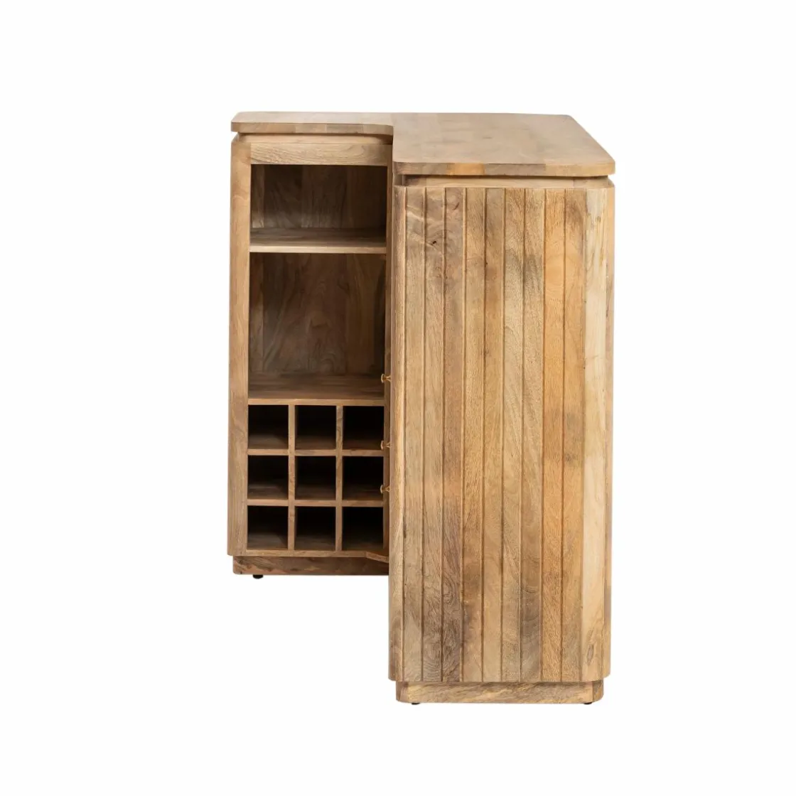 Made in Meubles Meuble Bar<Meuble bar en angle bois de manguier Lou