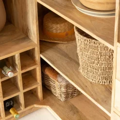 Made in Meubles Meuble Bar<Meuble bar en angle bois de manguier Lou