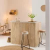 Made in Meubles Meuble Bar<Meuble bar en angle bois de manguier et terrazzo Lou
