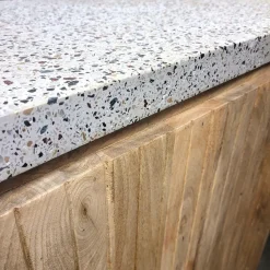 Made in Meubles Meuble Bar<Meuble bar en angle bois de manguier et terrazzo Lou
